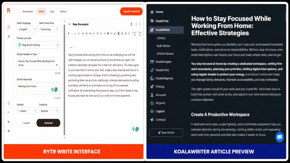 Koala Writer vs Rytr (2026): I Tested Both on the Same Blog Post 3 Koala Writer vs Rytr (2026): I Tested Both on the Same Blog Post